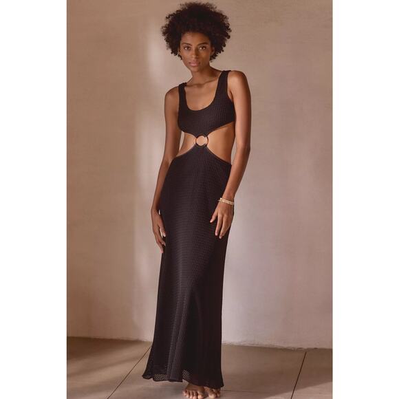 Montce Ky Sleeveless Cutout Dress Black Crochet Size Large NWOT O-Ring - Picture 3 of 16